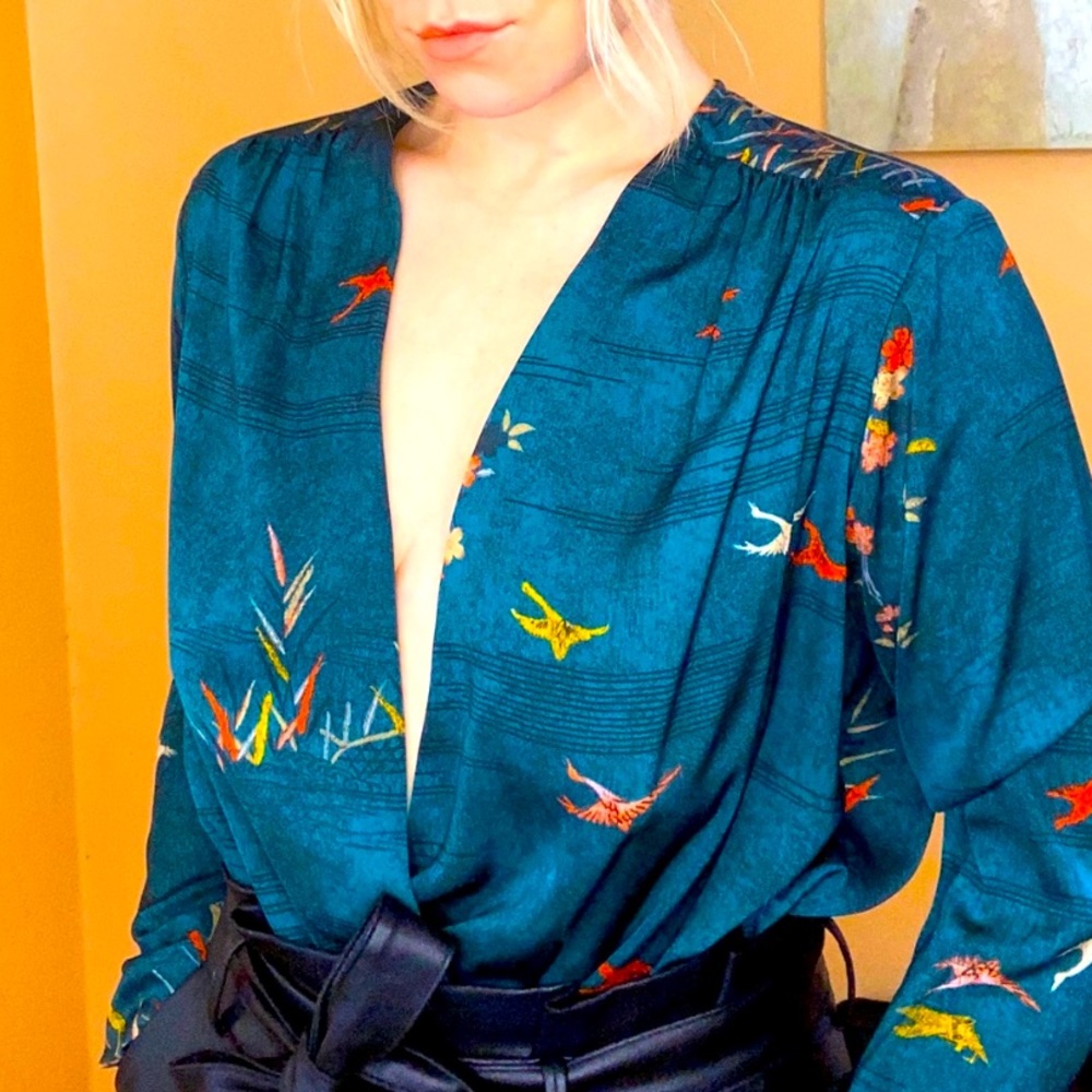 Zara plunge neck body suit